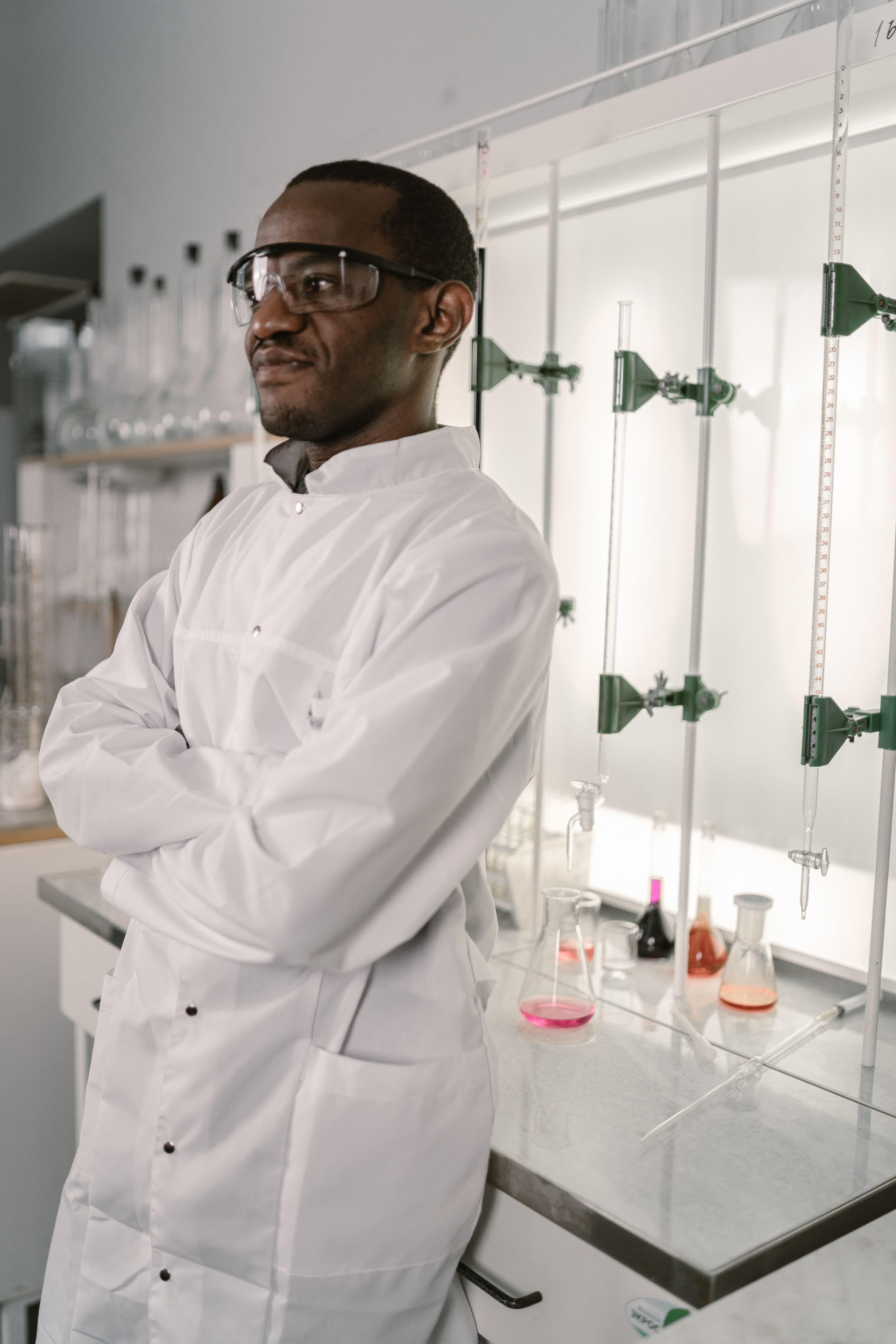A researcher in a lab or library setting